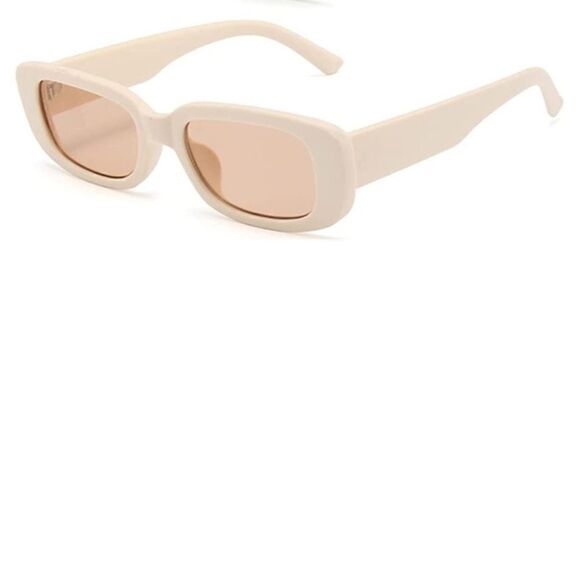 Beige Rectangle Sunglasses   - Picture 2 of 4